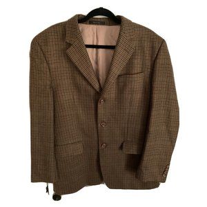 Lauren Ralph Lauren 39R Brown Wool Houndstooth